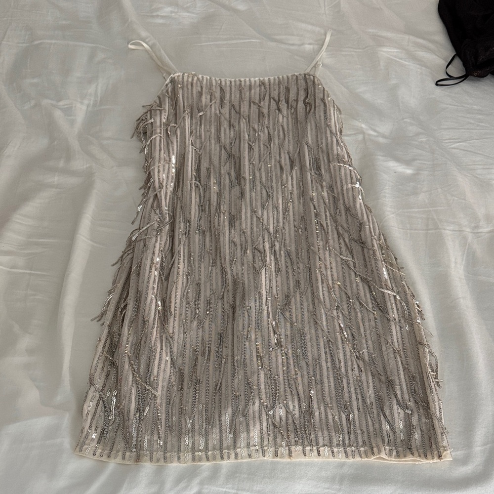 Altar'd State Champagne Sequin Slip Dress